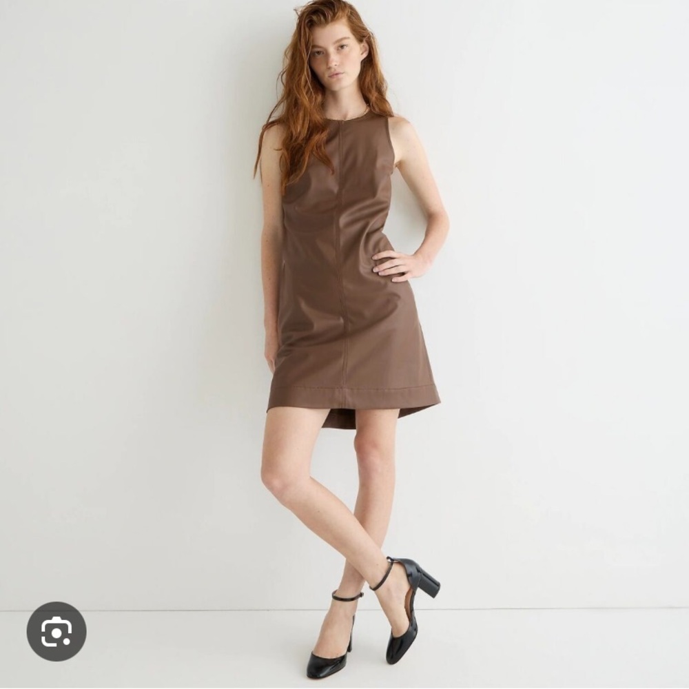 NWT Jcrew Faux Leather Shift Dress Size Small